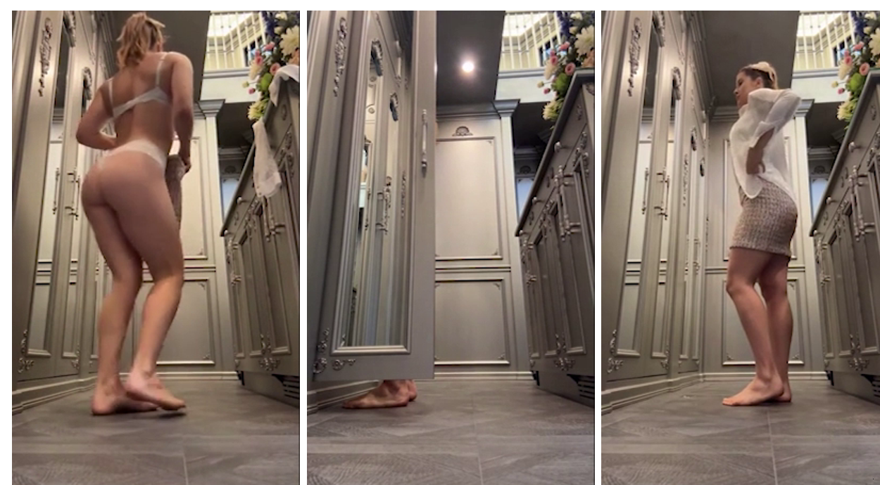 Amanda Cerny Try-on changing room